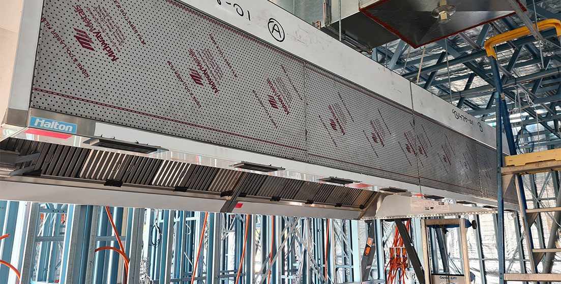 Mechanical ventilation system installed on a construction site as part of a MAPS HVAC electrical services project